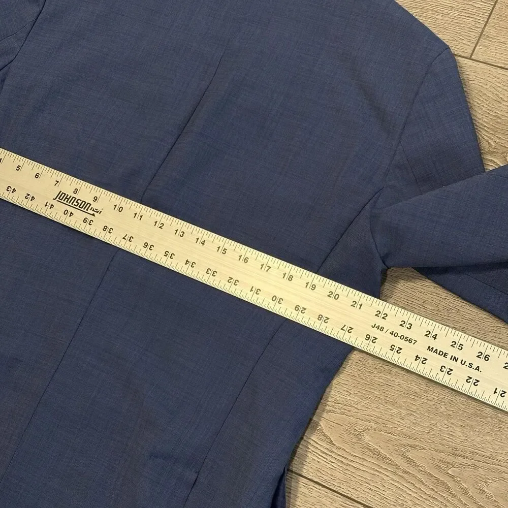 Cole Haan Grand OS Blazer Jacket 2 Button Blue Men’s 44R Wool Spandex Blend‎